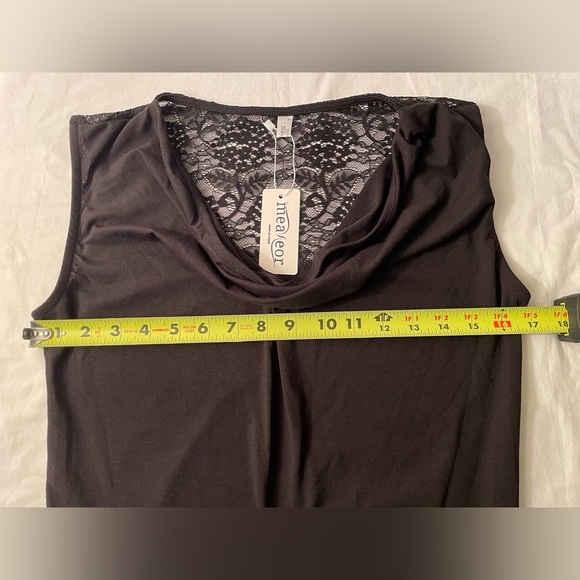 Sleeveless Shirt With Lace Back Size S Black - Picture 12 of 12